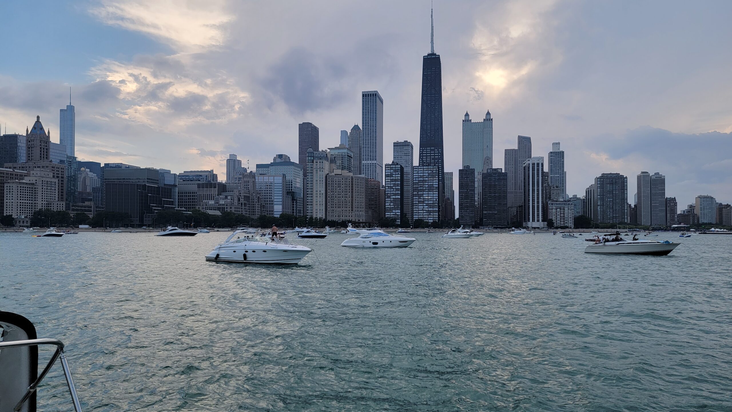 View of the Chicago playpen and skyline.